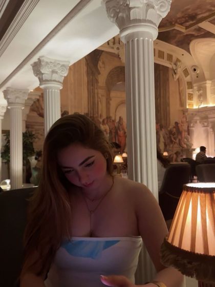 A candid shot inside Begeterre, capturing the soft lighting and luxurious feel of the restaurant.