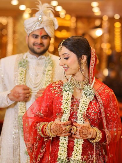 Now and forever. These portraits capture the timeless beauty of a classic bridal look, with soft, glowing makeup that enhances the bride's happiness.