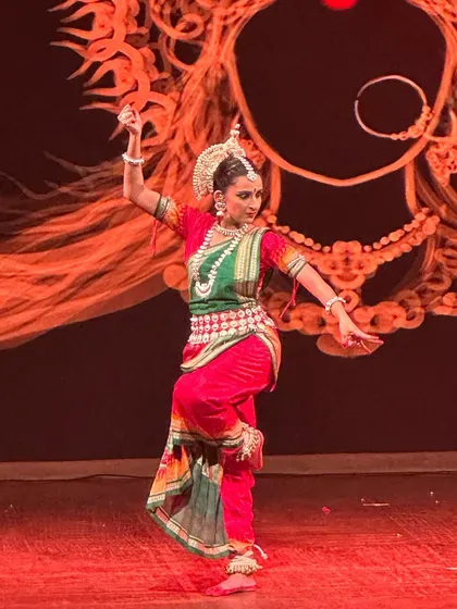 The power of a single dancer holding the stage. Directing this Odissi debut was about highlighting the artist's intricate movements and expressions against a powerful, artistic backdrop.