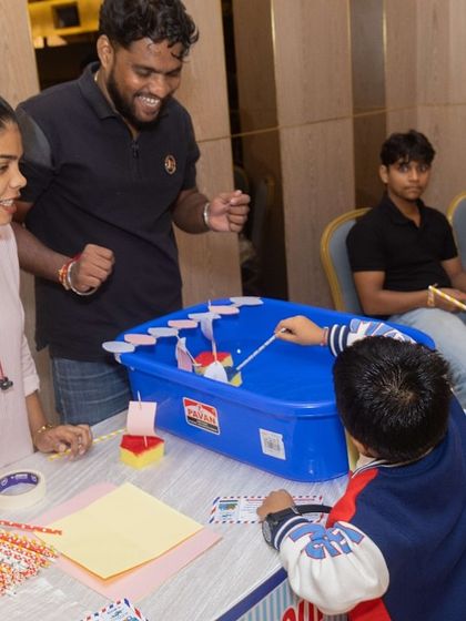 A science-based activity station where kids could build and float their own boats. I love incorporating educational elements into the fun.