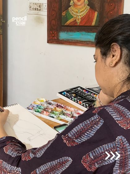 Our students are in the process of turning raw ideas into something more creative. This image captures the beginning of that journey, the initial sketch before color is applied.