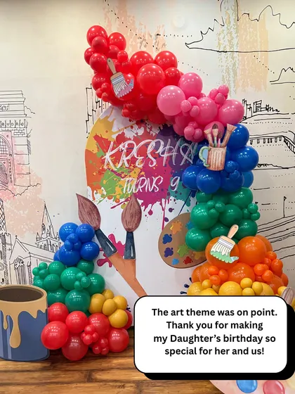 "The art theme was on point." We love receiving feedback that confirms we nailed the client's vision, especially for a child's special day.