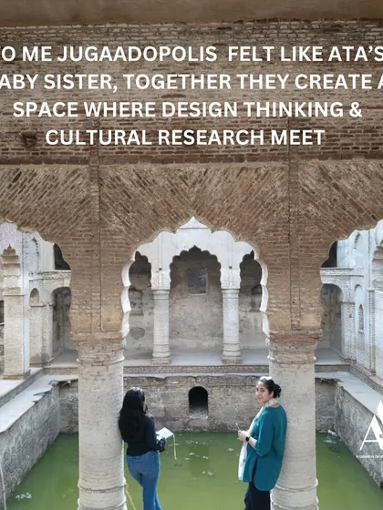 Two interns document a historic stepwell, a perfect example of how our programs merge design thinking with cultural research. We believe that bringing together people from diverse fields, like social design and architecture, leads to true co-creation.