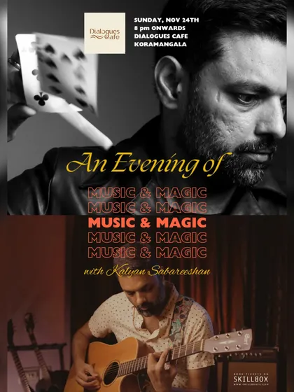 A poster for show number 11 of my monthly series at Dialogues Cafe.