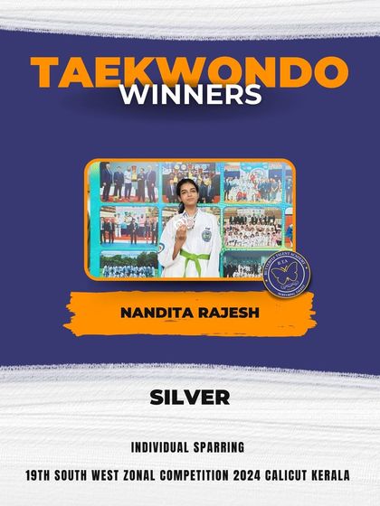 Nandita Rajesh also won a Silver medal for Individual Sparring, showing her strength and tactical skills in one-on-one competition.