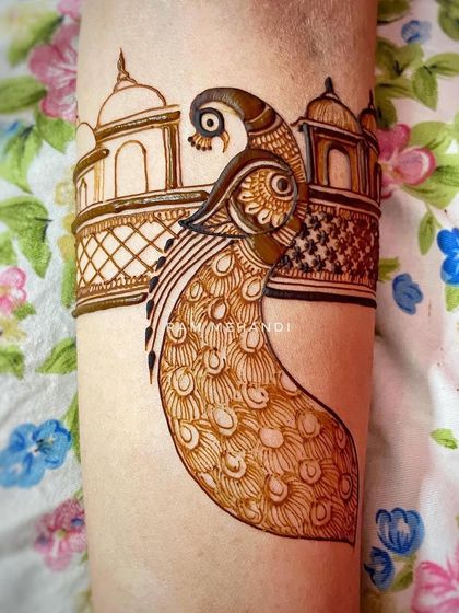 More examples of my work featuring architectural elements like domes, palaces, and windows, often combined with traditional motifs like peacocks and elephants.