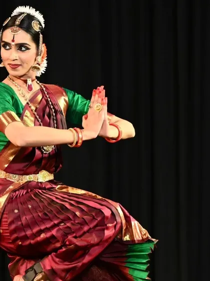 A graceful seated posture by Madhura during her performance. Her crisp and energetic recital was a testament to her dedicated practice.