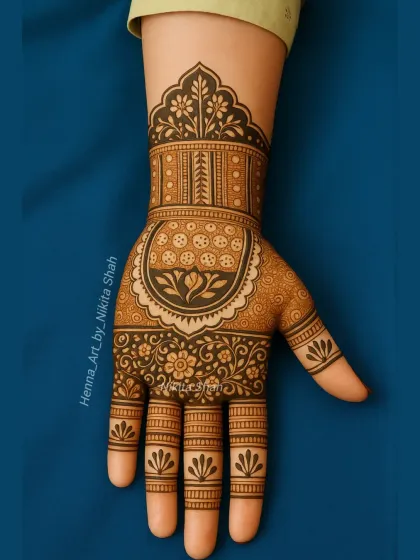 A design I created to show the difference between human art and AI. This is a real, hand-drawn mehendi design with soul and imperfections that make it unique.