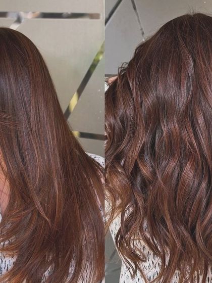 This soft balayage was created without any bleach, giving a natural, sun-kissed look. The addition of an Olaplex treatment ensures the hair remains healthy, shiny, and strong.