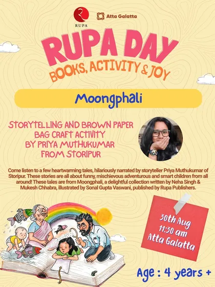 Storyteller Priya Muthukumar brings the hilarious tales of 'Moongphali' to life. Our storytelling sessions are often paired with fun craft activities, making it an engaging experience for kids.