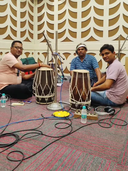 A great recording session with my Papa ji and Tinku bhaiya. We often collaborate on projects, bringing generations of musical experience to the studio.