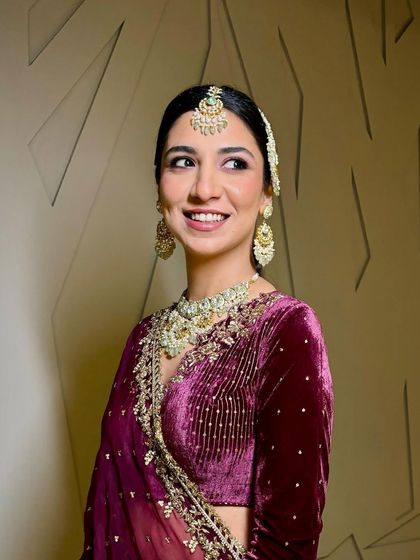 This bride was too pretty for me to pick just one picture from her wedding day. Dressed in a rich velvet lehenga, her look was all about soft, glowing skin and eyes that smiled. A truly radiant bride.