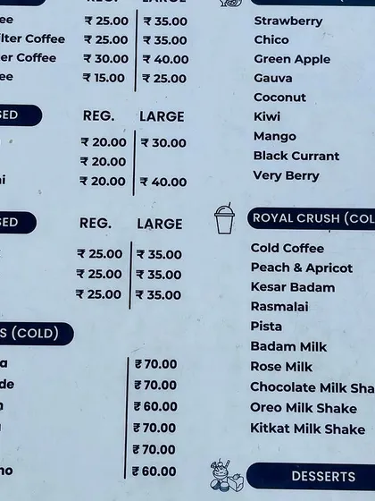 A look at the diverse and affordable menu of King's Coffee Co., featuring everything from filter coffee and tea to mocktails and desserts. This variety is a key part of their franchise appeal.
