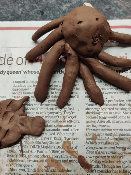 Another view of the imaginative sea creatures from our "Muddy Puddles" session. Each piece tells a story.