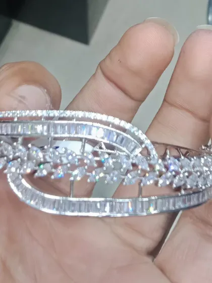 This is the same beautiful American Diamond bracelet as ID 87, shown again for its exquisite design. It's one of my most popular bracelet styles.