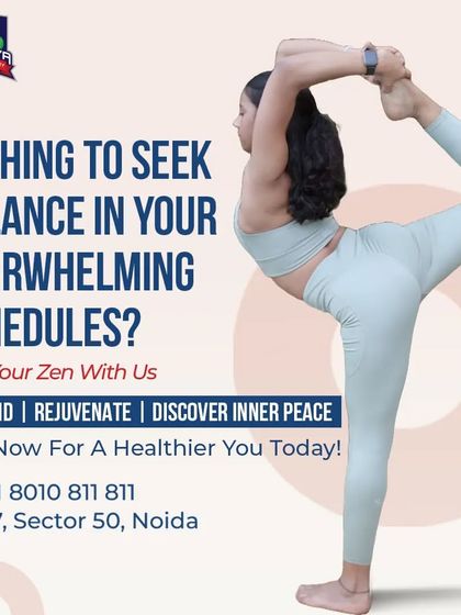 If you're wishing to find balance in your overwhelming schedule, our yoga classes can help you find your zen. This image of a practitioner in a graceful pose invites you to unwind, rejuvenate, and discover inner peace.