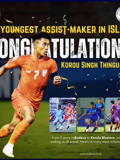History made by our boy, Korou Singh Thingujam. At just 17, he became the youngest player to provide an assist in the Indian Super League. After three years of development with us, he joined Kerala Blasters and is already making his mark. We build players for the big stage.