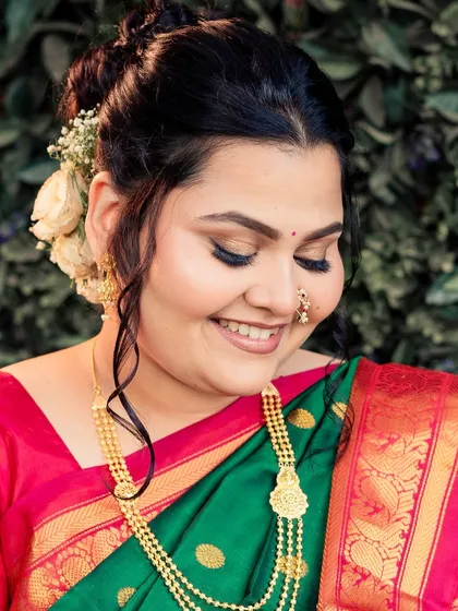 An ultra close-up of Prajakta's makeup, showing real, unfiltered skin. This is my signature USP: no cake face, just you shining through.