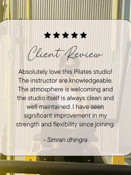 Simran Dhingra loves our welcoming atmosphere and clean studio. We focus on creating a space where you can see significant improvement in your strength and flexibility.