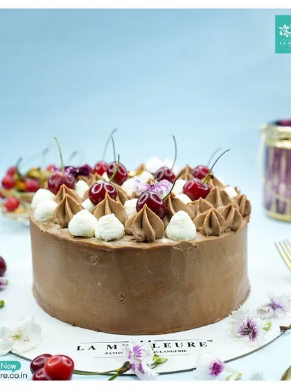 Our classic Black Forest cake, presented and ready for any occasion.