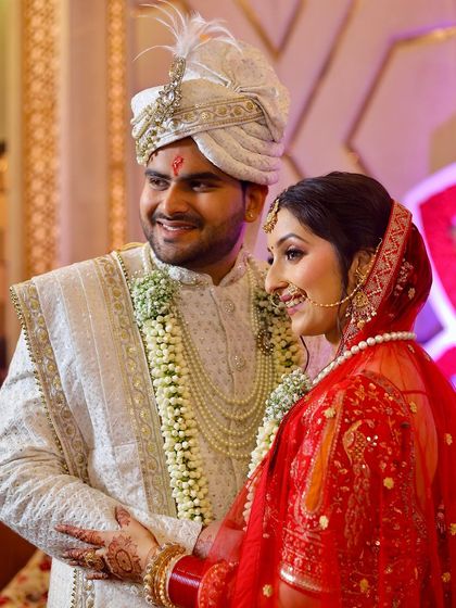 Now and forever. These portraits capture the timeless beauty of a classic bridal look, with soft, glowing makeup that enhances the bride's happiness.