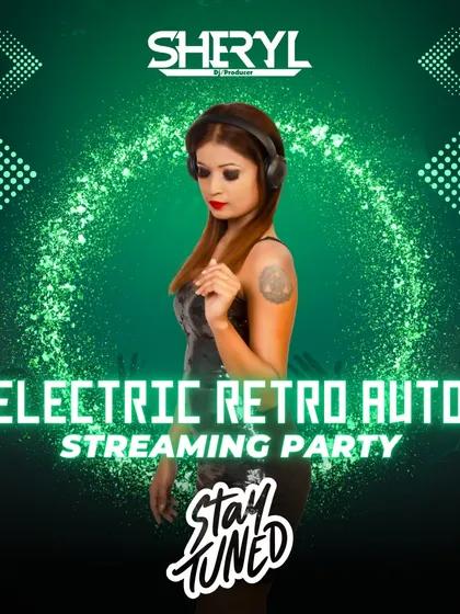 The streaming party announcement for my 'Electric Retro Auto' set. These mixtapes are a great way for clients to get a feel for my unique sound and mixing style.