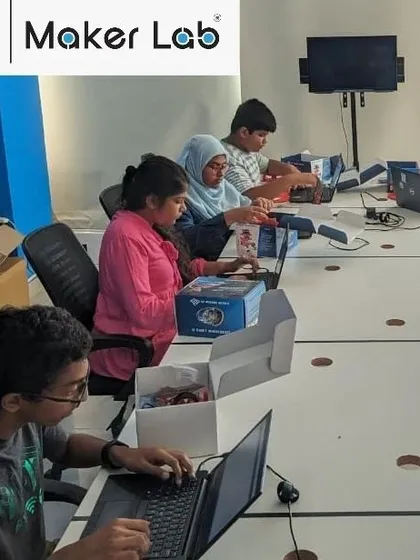 Students from different age groups work alongside each other, creating a dynamic learning environment where they can learn from our mentors and each other.