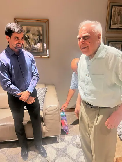 Sharing a moment with Mr. Kapil Sibal, a doyen of the legal profession. As a lawyer who built my practice from the ground up, I value the wisdom of such legal titans and am honored to be part of this fraternity, fighting for justice at the highest levels.