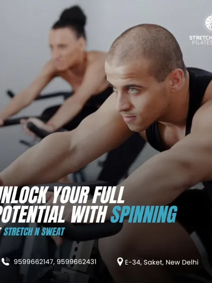Unlock your full potential with spinning. It's a high-energy workout that will push your limits and boost your fitness.