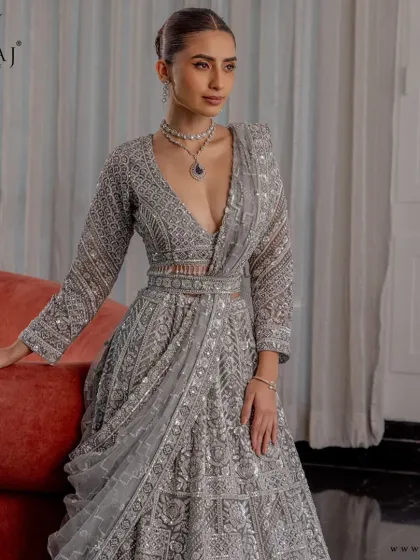 Meraj Couture - Luxury Occasion Wear Gilded & Golden Lehengas photo 25