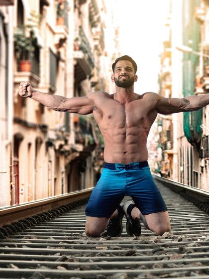 Don't try to be perfect. Just try to be better than you were yesterday. A creative shot capturing the feeling of power and determination.