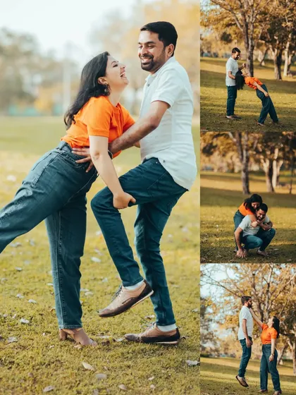 A collage of pure fun and laughter. We encourage our couples to play and be silly during their shoot, which results in photos that are full of life and personality.