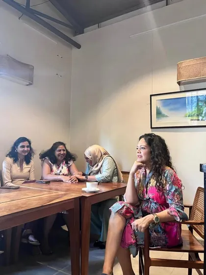 A moment of reflection during the 'Dress for Success' session. It's important to create space for participants to think about how the concepts apply to their own lives and wardrobes.