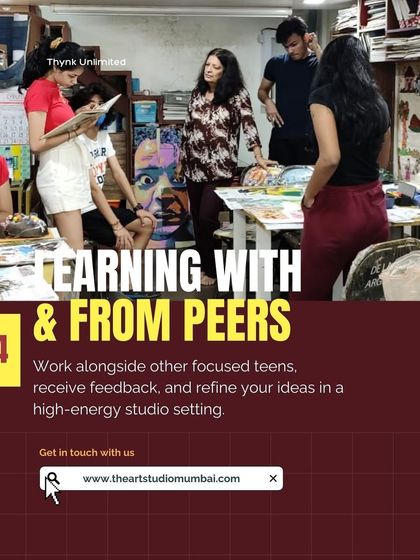 Learning happens best in a community. Our studio provides a high-energy setting where you work alongside other focused teens, receive constructive feedback in group critiques, and refine your ideas with the support of your peers.