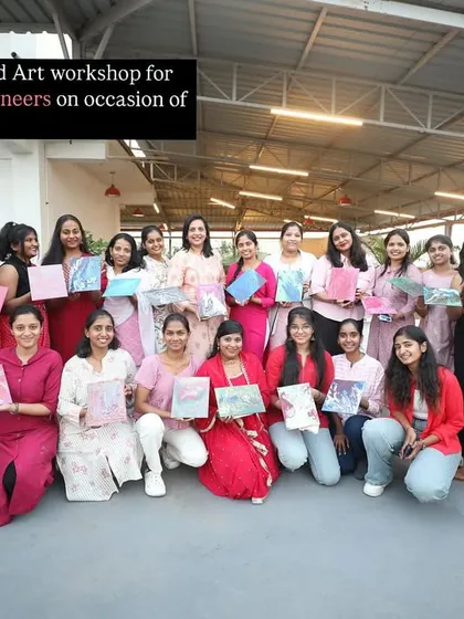 Another shot of the wonderful group from Setty Mech Engineers celebrating Women's Day with art.