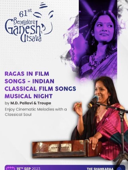 Another poster for my 'Ragas in Film Songs' concert, highlighting the blend of cinematic melodies with a classical soul.