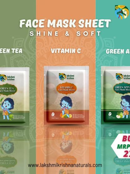 Our sheet masks come in three variants: Green Tea, Vitamin C, and Green Apple. They are designed to give your skin a boost of softness and shine, and are available in a special combo offer.