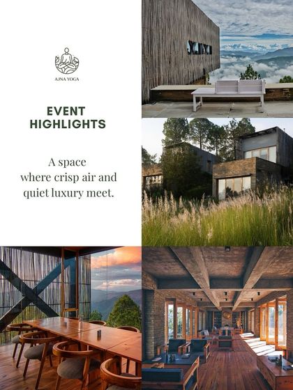 The spaces I choose for our retreats are an important part of the journey. For our Anand Lok Yatra, we stay where crisp mountain air and quiet luxury meet, providing a serene backdrop for your inner work.