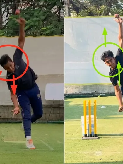 This left-arm finger spinner had a fast-paced, misaligned action. In just one month, we remodeled his action to be more controlled, with an upright and strong body position at release.