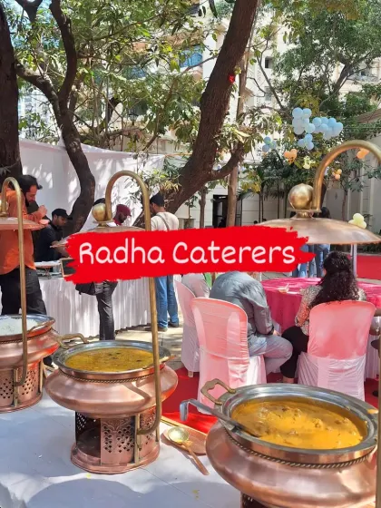 Our services are not limited to indoor halls. We can set up a complete, elegant buffet for outdoor parties and garden get-togethers, just like this one.