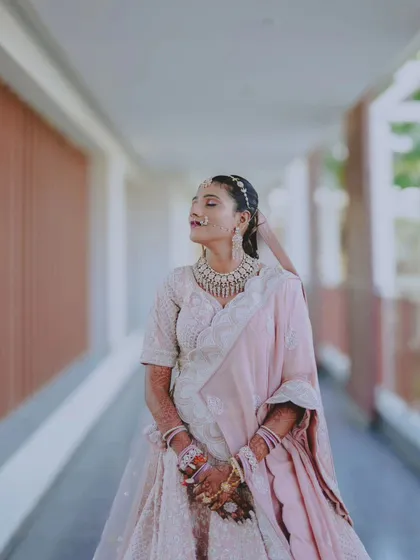 A duplicate of the candid and serene bridal portrait.