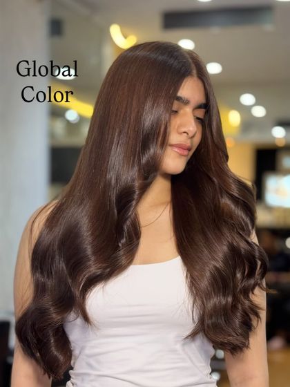 A perfect example of a rich, global chocolate brown color. This look is timeless, elegant, and suits everyone.