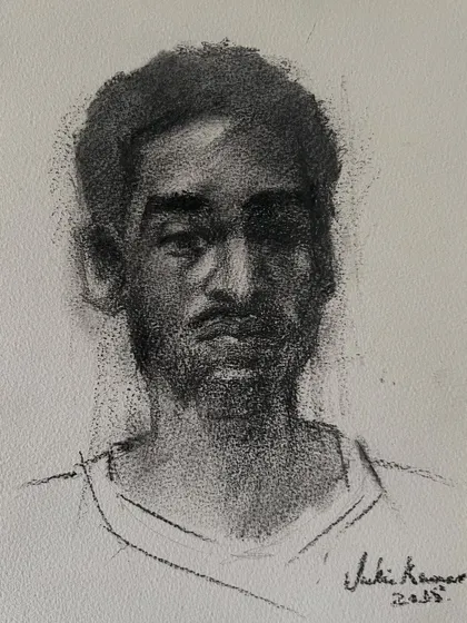A portrait drawing practice using graphite and charcoal on Arches paper. There is so much happiness to be found in the simple act of drawing.