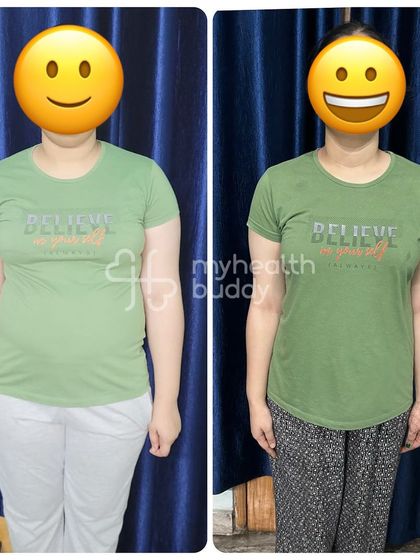 A 10kg loss in 3 months for this client, who went from 76.6 kg to 66.6 kg by following the plan consistently.