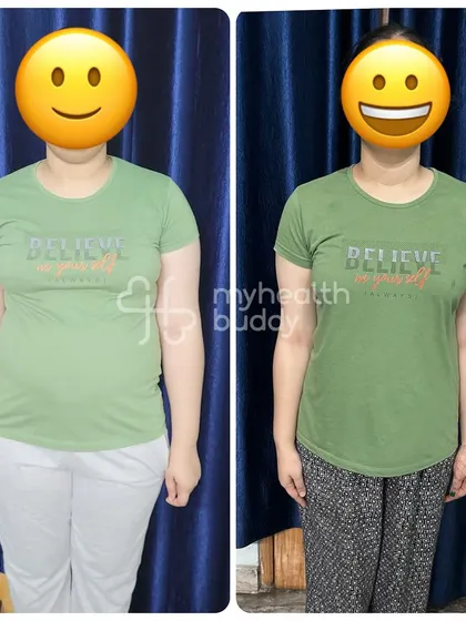 A 10kg loss in 3 months for this client, who went from 76.6 kg to 66.6 kg by following the plan consistently.
