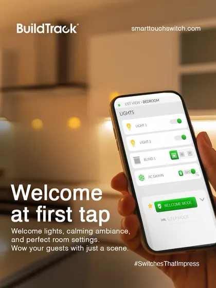 Create the perfect welcome for your guests or family with a single tap. Our app allows you to set custom scenes like a "Welcome Mode" that adjusts lights, ambiance, and temperature to create an impressive and inviting atmosphere the moment someone walks in.