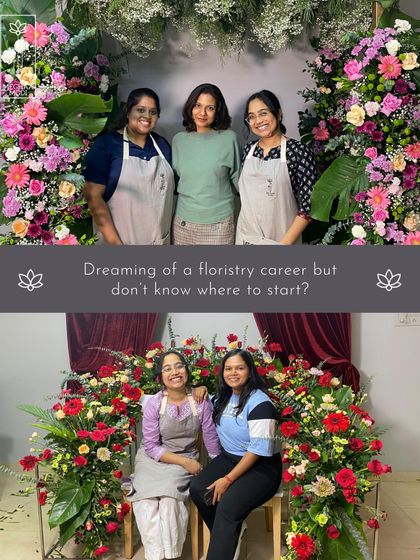 Dreaming of a floristry career but don't know where to start? These students are standing proudly with their large-scale creations, showing the professional level of work you can achieve.