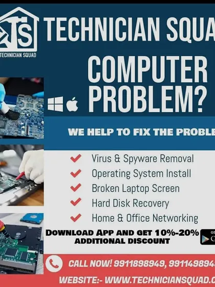 Whether it's a software glitch or a hardware failure, we have the solution. We specialize in virus and spyware removal, complete operating system installation, broken laptop screen repair, and critical hard disk data recovery services.