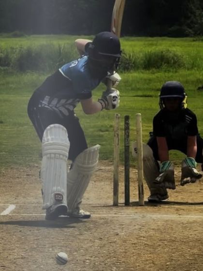 Another great action shot from a match, capturing the moment just after the ball has been played.