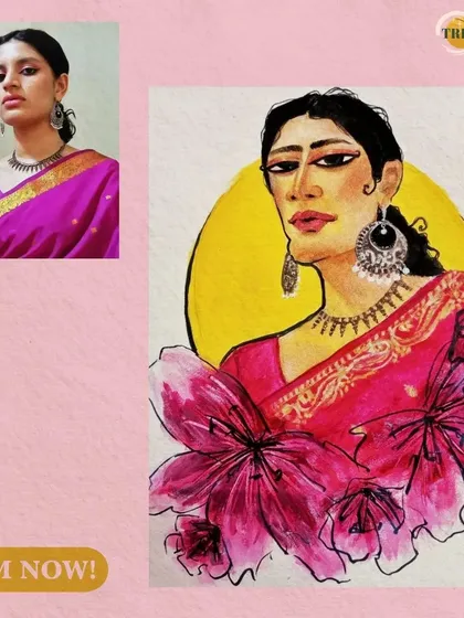 See how I transform a photograph into a unique piece of art. This custom watercolor portrait captures the subject's essence with a stylized, floral touch.